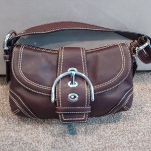Coach espresso leather shoulder bag